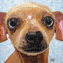 Donna Van Hooser puppy mosaic art