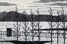 Kate Kerrigan black and white winter landscape mosaic art