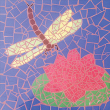 Mary Pierce dragonfly mosaic art
