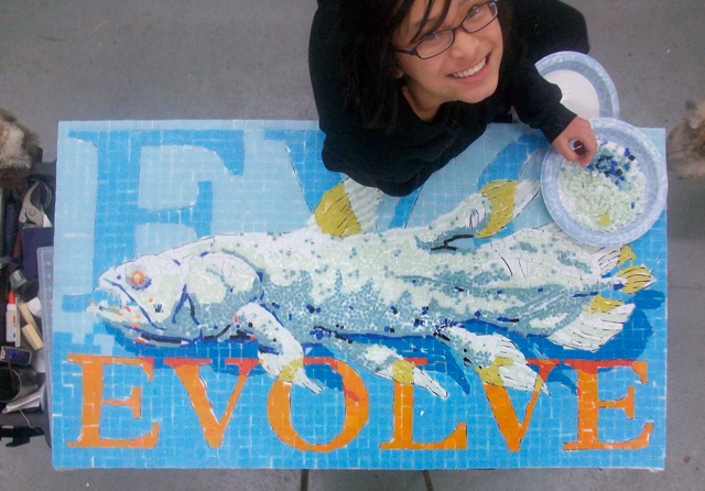 evolve-1 glass mosaic tile art