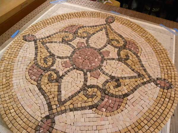 mosaic medallion ready for install