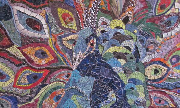 Struttin' Peacock mosaic by Troi O'Rourke