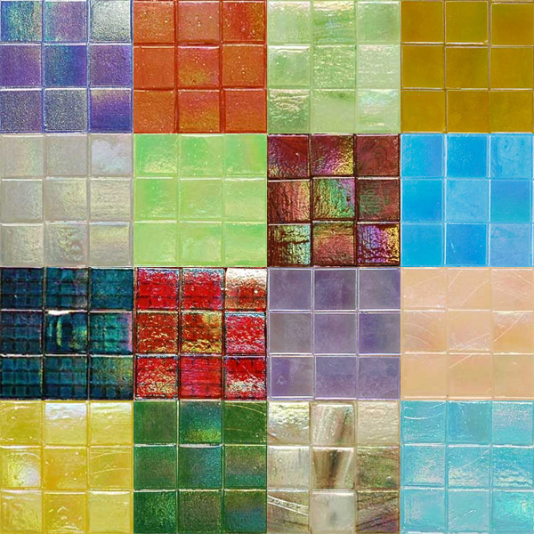 Kaleidoscope Iridescent Glass Mosaic Tiles 3/4 Inch