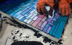Learn to grout mosaic art