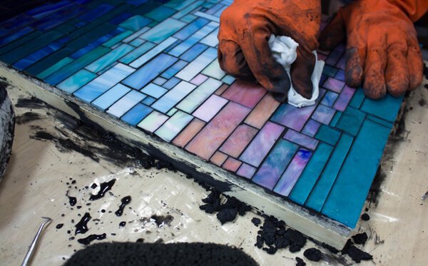 How To Grout Mosaic Art Supply, What Colour Grout For Mirror Tiles