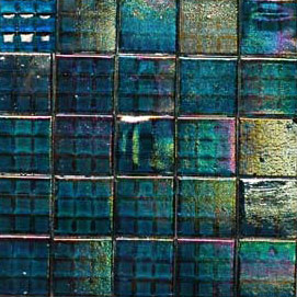 3 4 Inch Iridescent Gl Mosaic Tiles Kaleidoscope Backstage Blue Cg1736