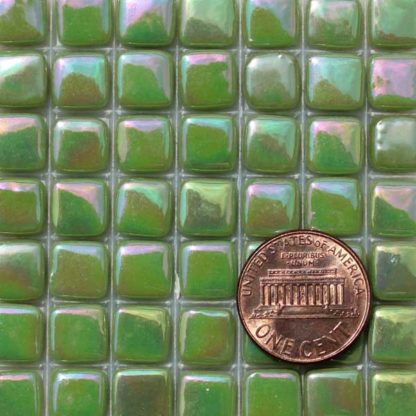 Spring-Pea-Green-E011IRI Glass Mosaic Tiles