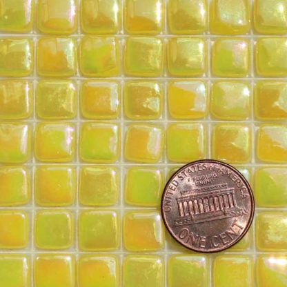 Cad-Yellow-Medium-E028IRI Glass Mosaic Tiles