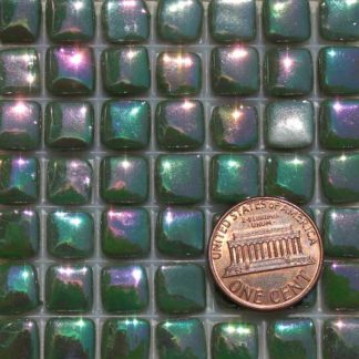 Leaf-Green-E037IRI Glass Mosaic Tiles