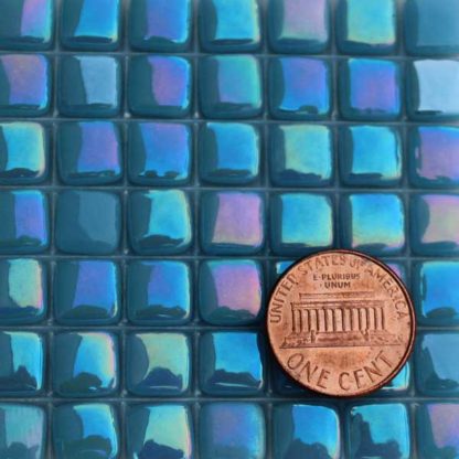 Phthalo-Blue-Tint-4-E063IRI Glass Mosaic Tiles
