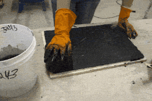 Animation of wiping the grout off.