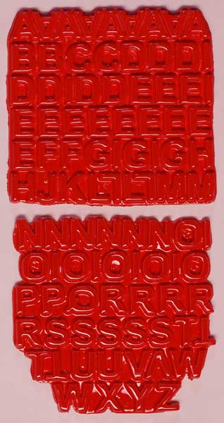 Red L-58A-13 ceramic letter tiles
