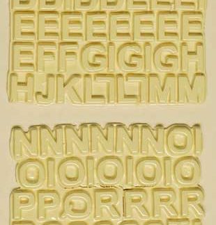 Ivory L-58A-2 ceramic letter tiles