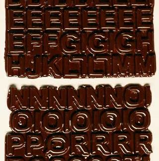 Brown L-58A-66 ceramic letter tiles