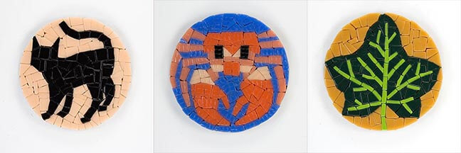 Coaster sized mosaics can be a simple and satisfying mosaic for all ages.