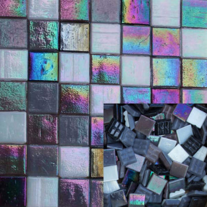 Black-White-Gray Assortment FXASST04 iridescent glass mosaic tile