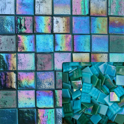 Aqua-Blue-Green Assortment FXASST06 iridescent glass mosaic tile