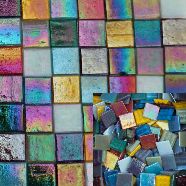 Multicolored Assortment FXASST08 iridescent glass mosaic tile