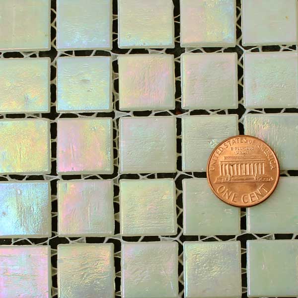 Antique Ivory QBR20FX iridescent glass mosaic tile - Mosaic Art Supply