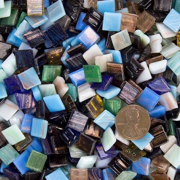 Metallic Glass Mosaic Tiles Assortment 3/8-Inch