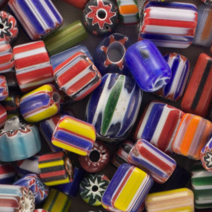 Chevron Striped Glass Beads