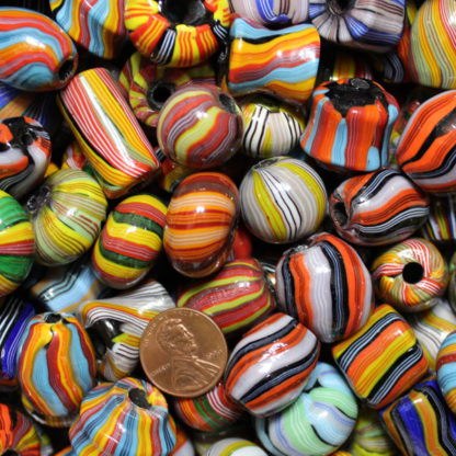Large Striped Glass Beads