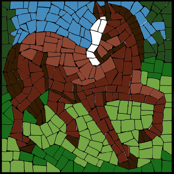 Mosaic Horse - Mosaik Pferd - Mosaique Cheval - Micro Ceramic