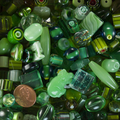 Cathay Green JTMG-3 Chunky Glass Beads