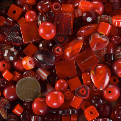 Cathay Red JTMG-24 Chunky Glass Beads