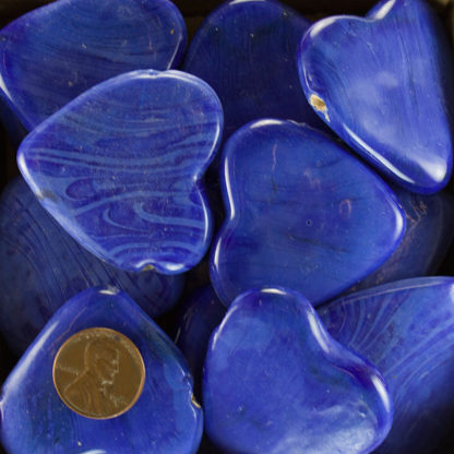 Blue Heart Glass Beads