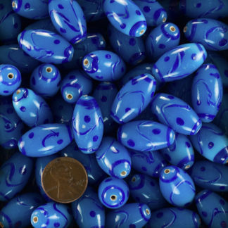 Ovoid Blue Nautical Glass Beads