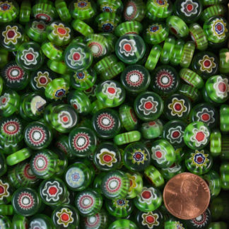 Green Millefiori Gems