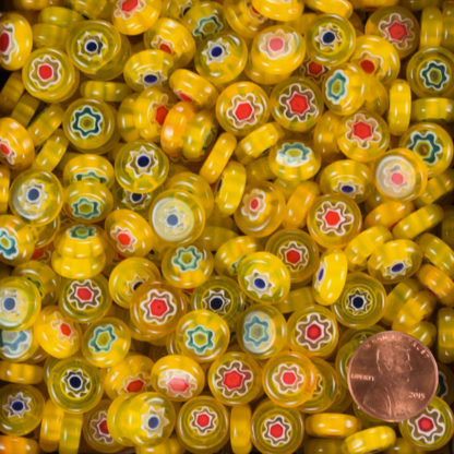 Yellow Millefiori Gems