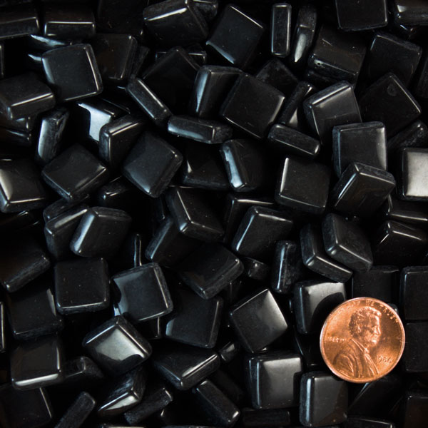 Black 12mm Recycled Glass Mosaic Tile
