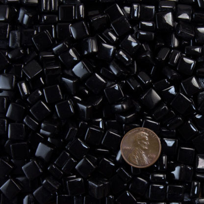 Black 8mm Glass Mosaic Tile
