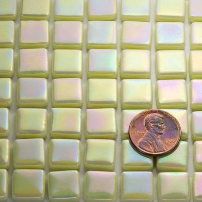 glass mosaic tile butter IRID12b099
