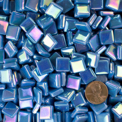 glass mosaic tile cyan blue tint 1 IRID12b081