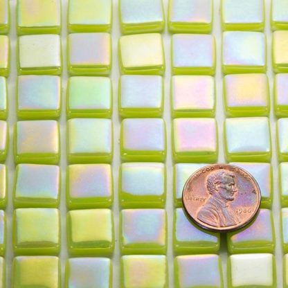 glass mosaic tile light spring green IRID12b091