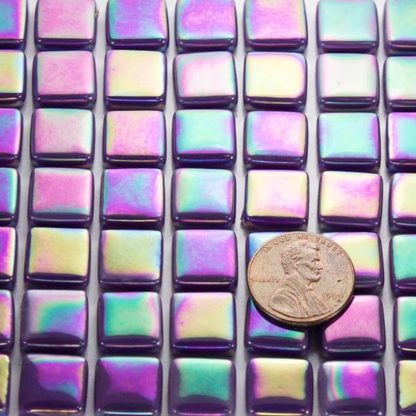glass mosaic tile purple IRID12b062