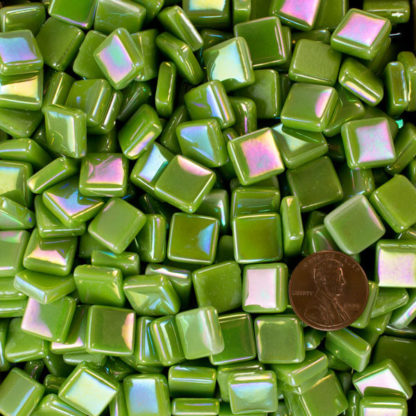 glass mosaic tile spring pea green IRID12b092