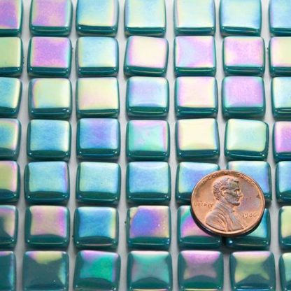 glass mosaic tile teal tint 2 IRID12b087