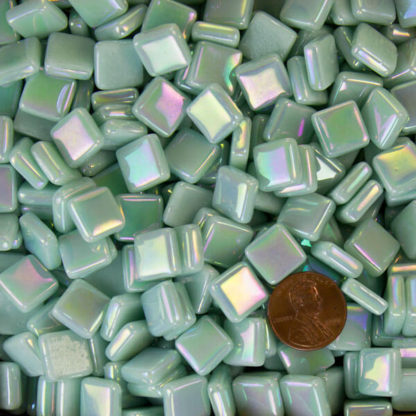 glass mosaic tile teal tint 4 IRID12b084