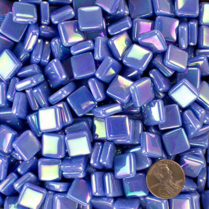 glass mosaic tile ultramarine blue IRID12b074