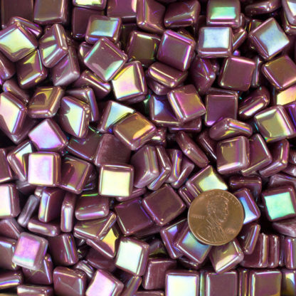 glass tile mosaic purple maroon IRID12b020