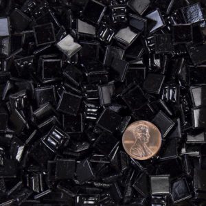 08MV-A049-Black Morjo 3/8" (10mm) Vitreous Glass Tile for Mosaic Art Projects
