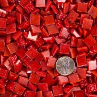 Primary Red 3/8" (10mm) Vitreous Glass Mosaic Tile Morjo