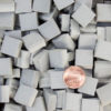 Ash-Gray-PORC-T1504 Unglazed Porcelain Mosaic Tile CHUNKY 15mm are over 5/16 inch thick and sold loose in bags of 1/2 kg, which is approximately 130 to 150 pieces.These are fine porcelain with solid color throughout.