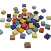Unglazed Porcelain Mosaic Tile CHUNKY 15mm are over 5/16 inch thick and sold loose in bags of 1/2 kg, which is approximately 130 to 150 pieces.These are fine porcelain with solid color throughout.