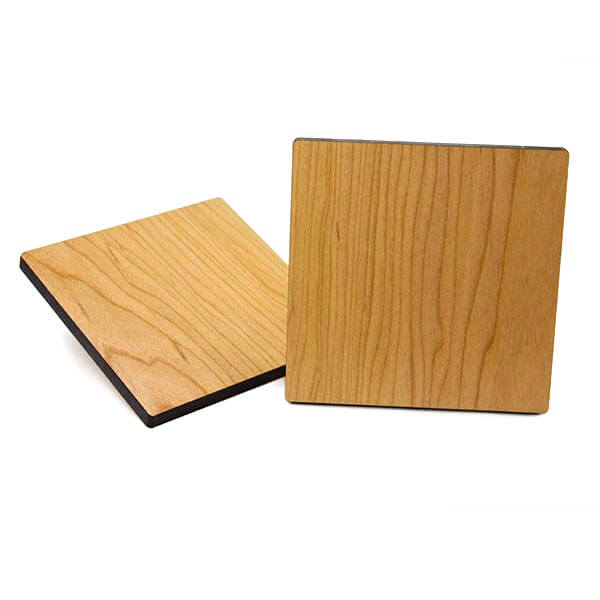 Square Coaster Base 4-inch across, 5/16" thick, with lacquer finished back.