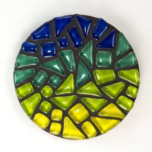 Mosaic coaster using our glass shapes by Celia.